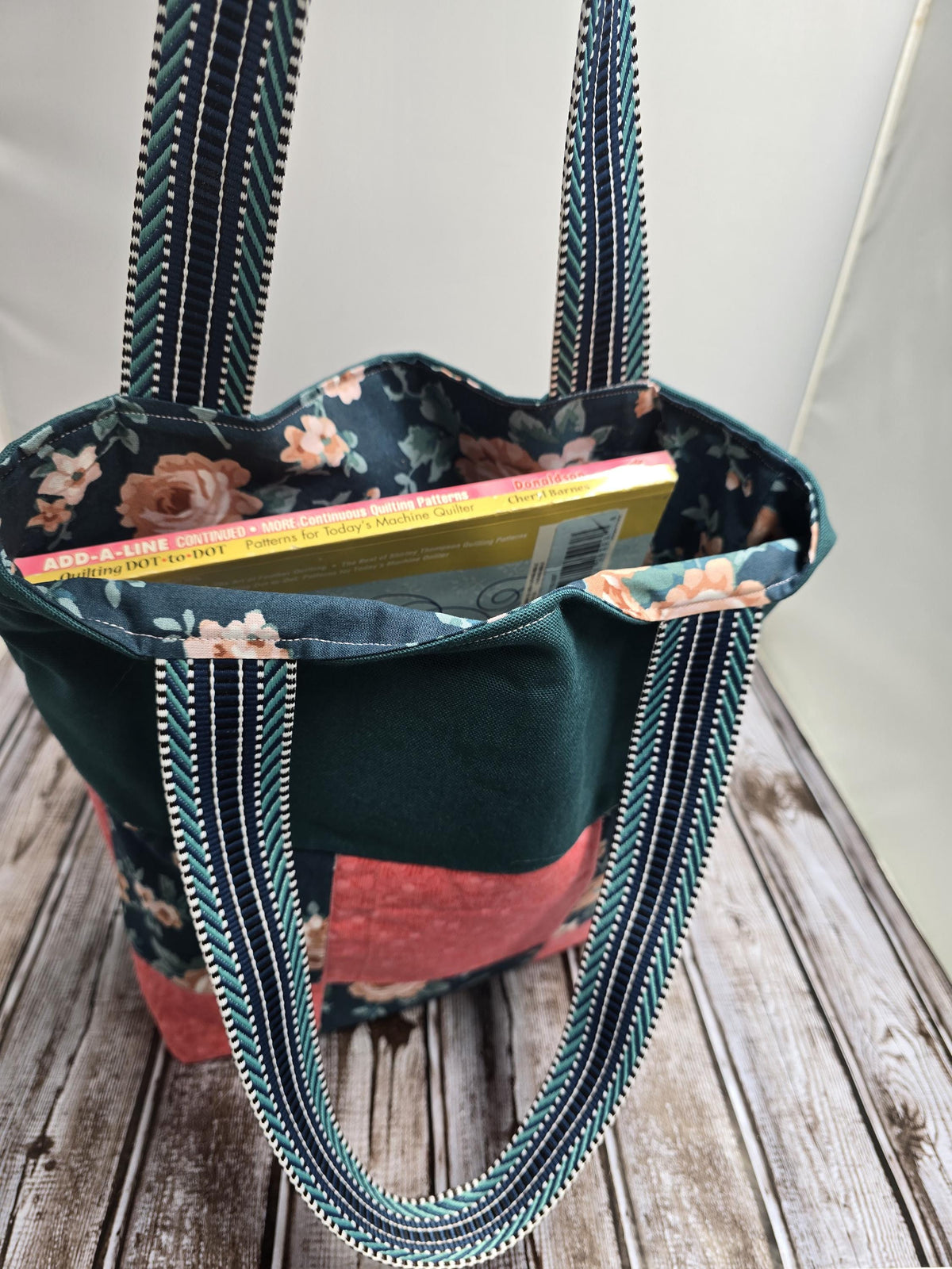 Handmade Quilted Charmed Tote Bag - Floral Design