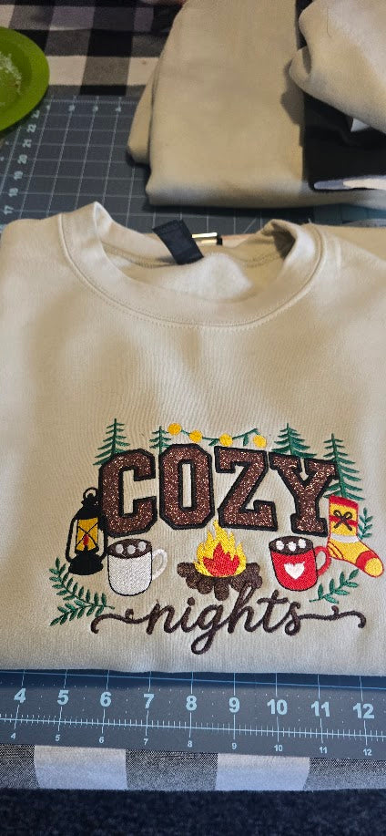 Cozy Nights Embroidered Sweatshirt | Cozy Fall &amp; Winter Pullover