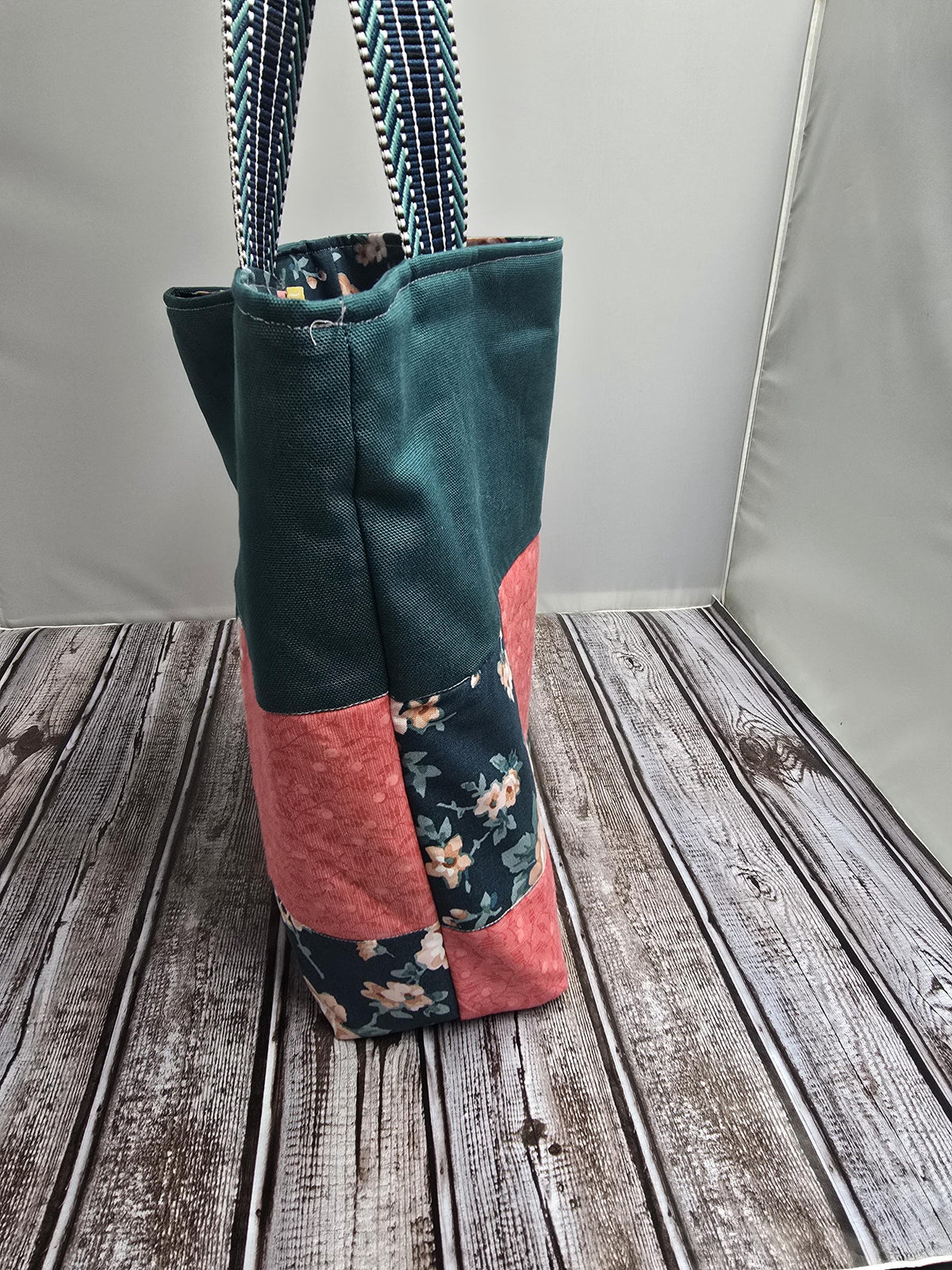 Handmade Quilted Charmed Tote Bag - Floral Design