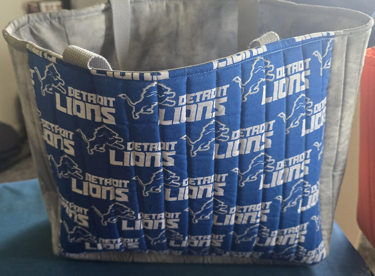Quilted Detroit Lions or Detroit Tigers Tote