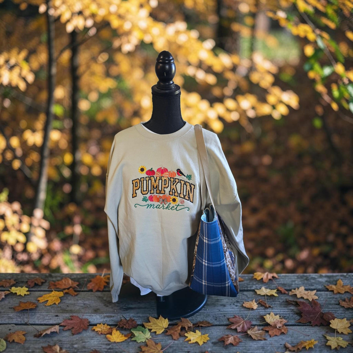 Custom Embroidered Pumpkin Market Shirt