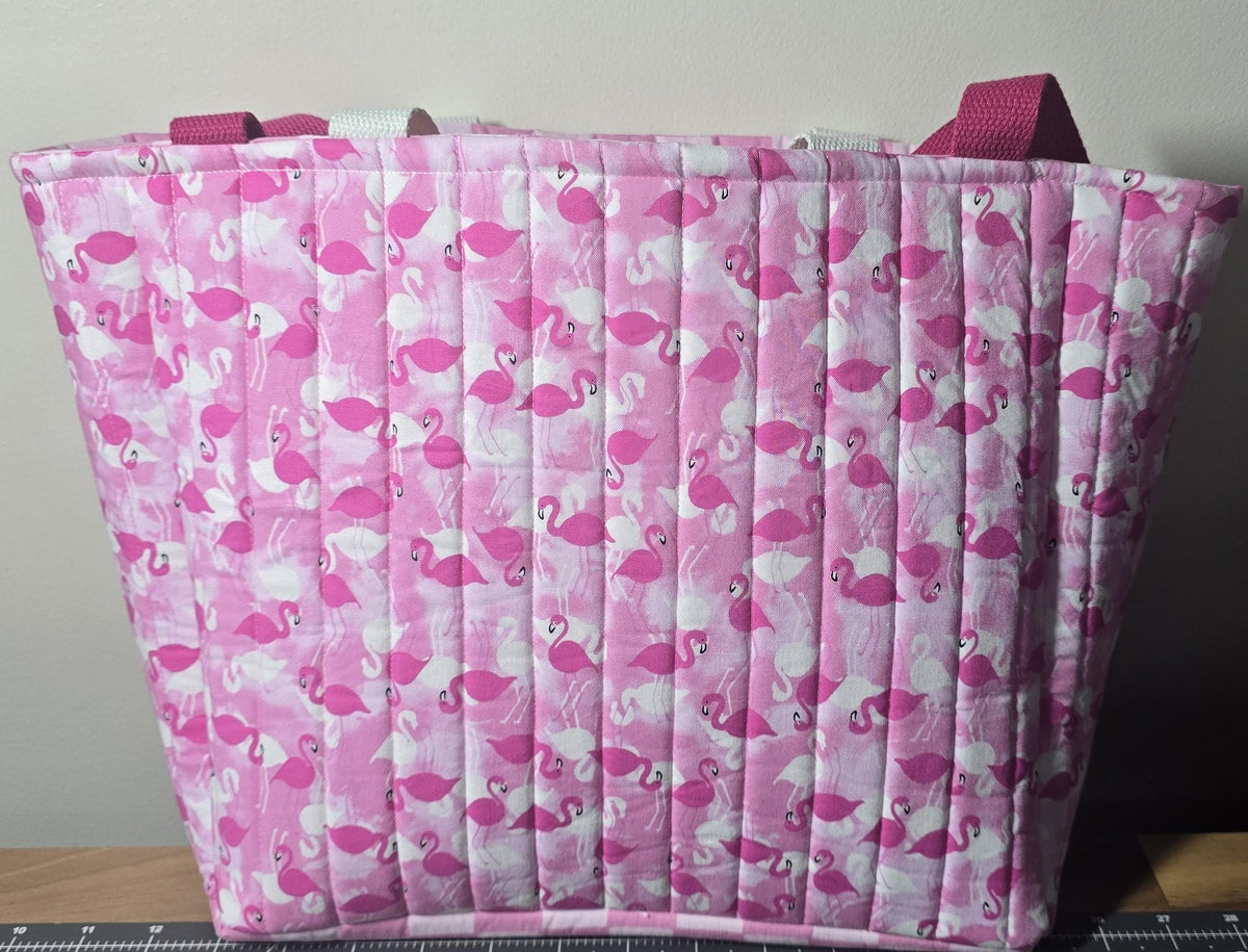 Quilted Cotton Tote Bag, Beach Travel Shoulder Carryall