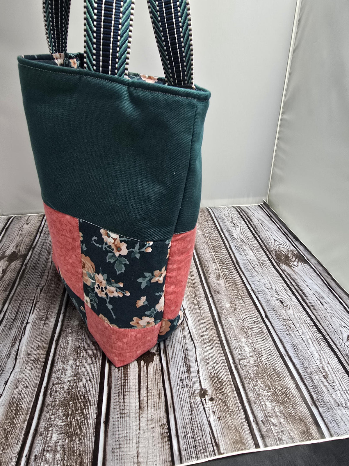 Handmade Quilted Charmed Tote Bag - Floral Design