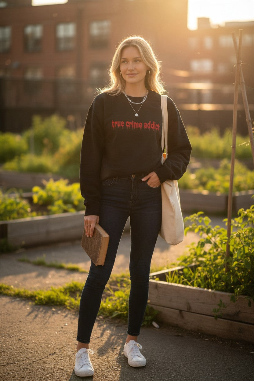 True Crime Addict Embroidered Shirt | True Crime Lover Gift