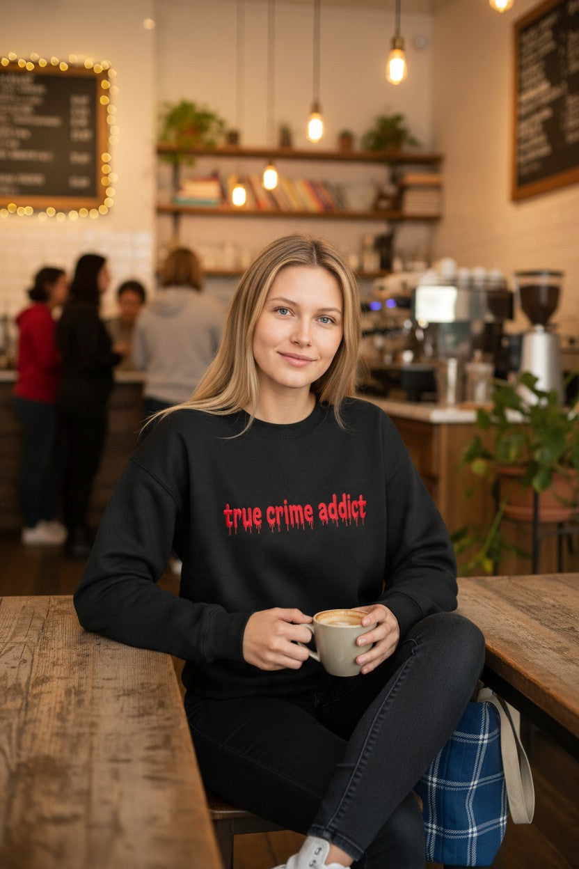 True Crime Addict Embroidered Shirt | True Crime Lover Gift