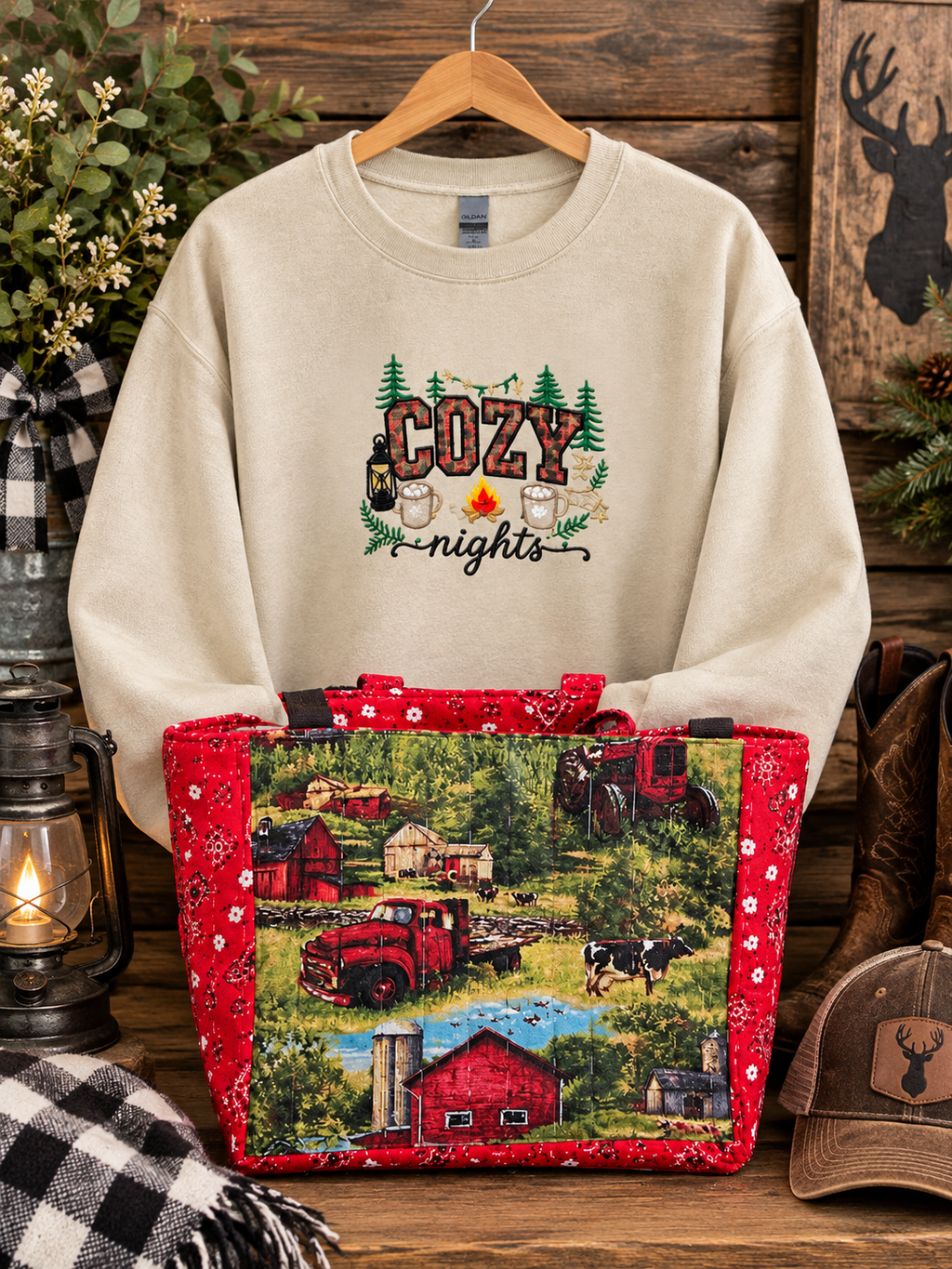 Cozy Nights Embroidered Sweatshirt | Cozy Fall &amp; Winter Pullover