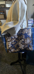 Quilted Cotton Tote Bag, Beach Travel Shoulder Carryall