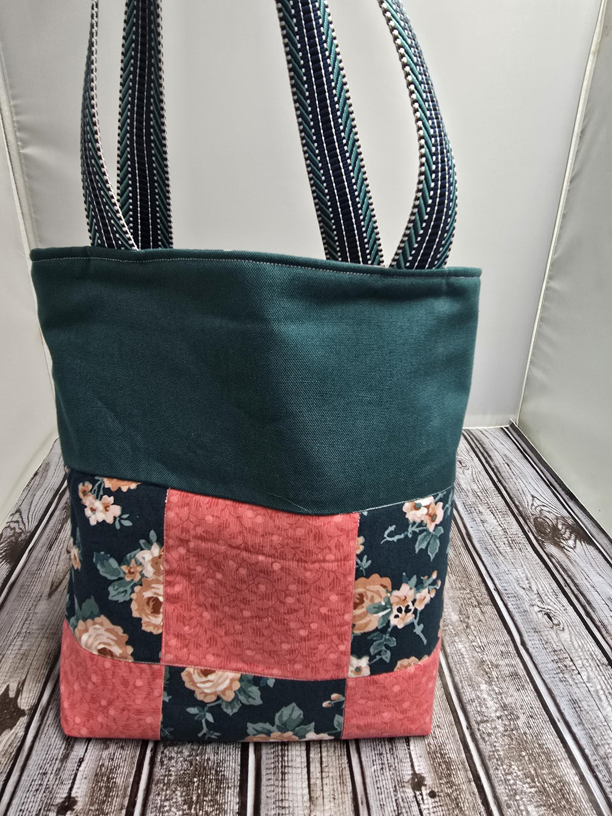 Handmade Quilted Charmed Tote Bag - Floral Design